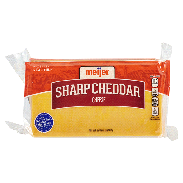 slide 1 of 1, Meijer Sharp Cheddar Chunk Cheese, 32 oz