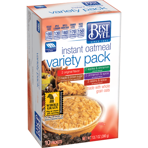 slide 1 of 1, Best Yet Instant Oats, Variety Pack - 13.54 oz, 13.54 oz