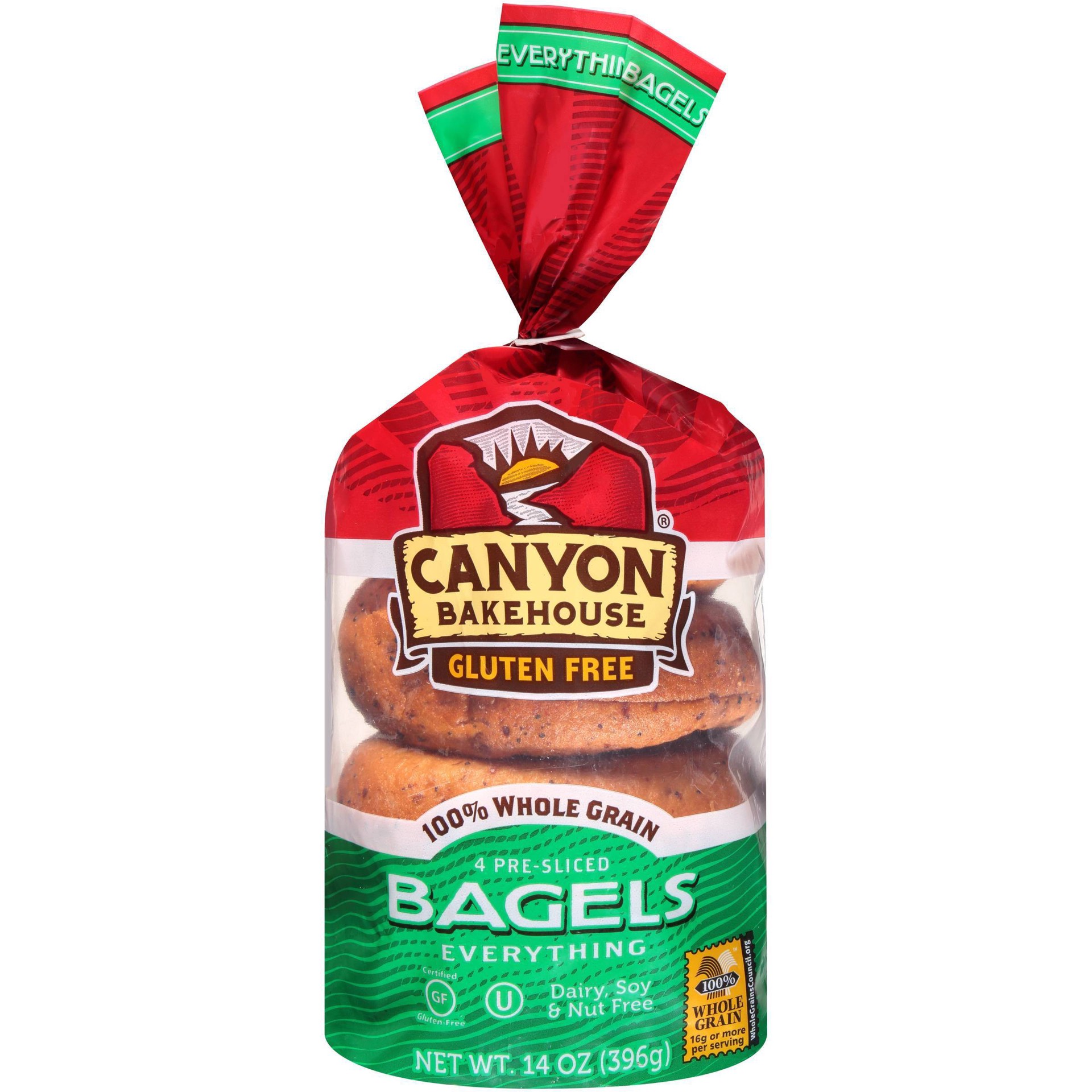 slide 1 of 1, Canyon Bakehouse Gluten Free Everything Bagels, Frozen, 14 oz