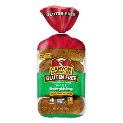 Canyon Bakehouse Gluten Free Everything Bagels, Frozen