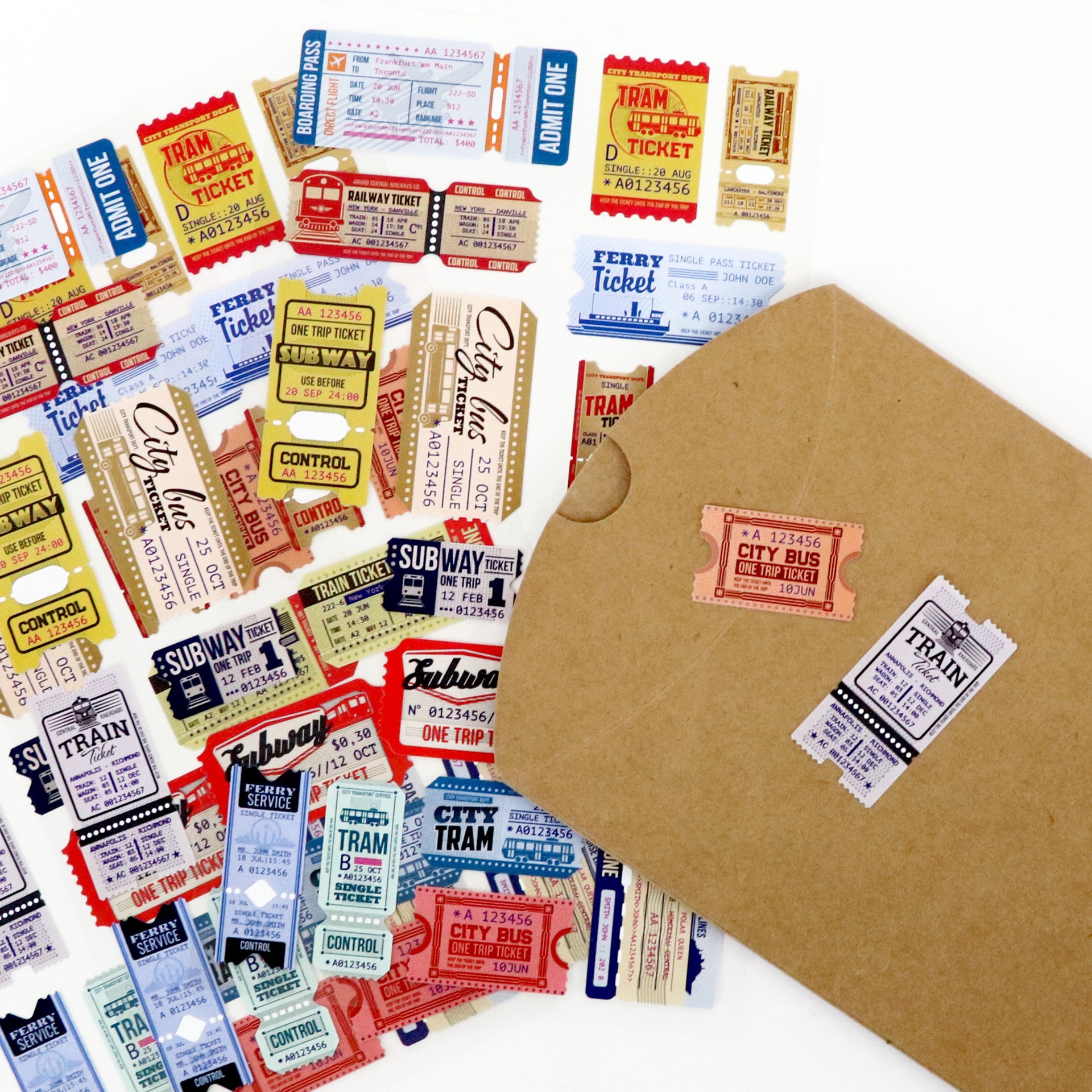 slide 2 of 3, Travel Ticket Stickers By Recollections, 6.8 in x 4.1 in