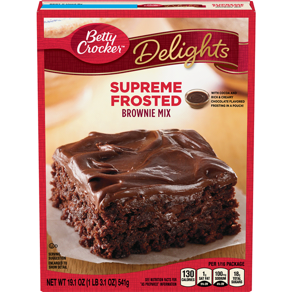 slide 1 of 1, Betty Crocker Delights Supreme Hershey's Frosted Brownie Mix, 19.1 oz