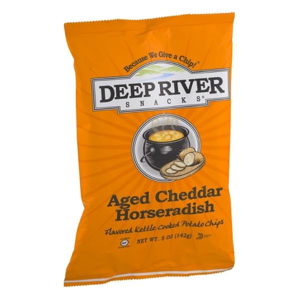 slide 1 of 1, Deep River Snacks Aged Cheddar Horseradish Kettle Chips, 5 oz