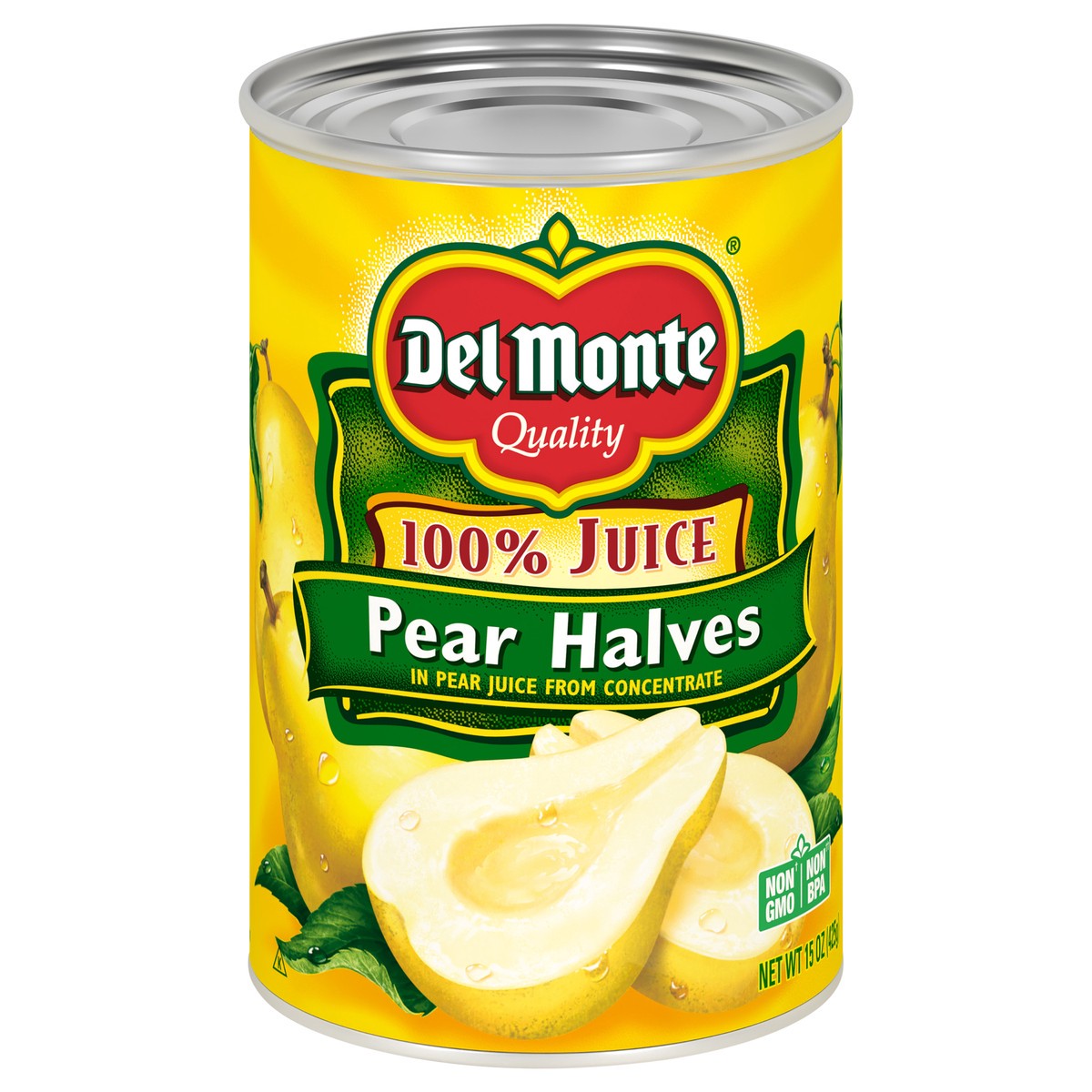 slide 1 of 6, Del Monte Bartlett Pear Halves in 100% Real Fruit Juice, 15 oz