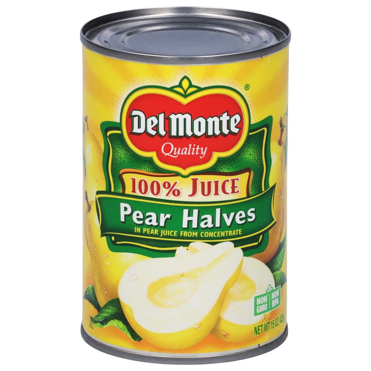 slide 1 of 6, Del Monte Pear Halves in 100% Juice, 15 oz Can, 15 oz