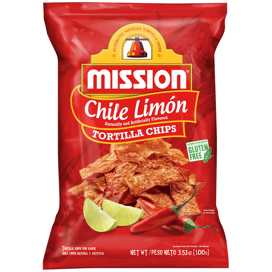 slide 1 of 4, Mission Chile Limon Tortilla Chips 3.53 Oz. Bag, 3.53 oz