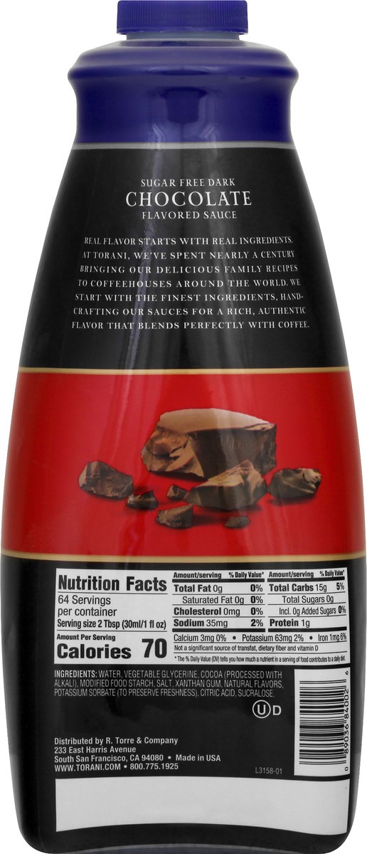 slide 3 of 13, Torani Sugar Free Dark Chocolate Sauce 64 oz, 64 oz