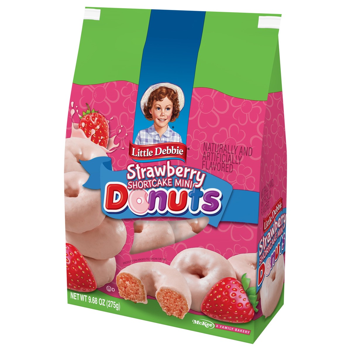 slide 11 of 14, Little Debbie Snack Cakes, Little Debbie Family Pack Strawberry Shortcake Mini Donuts (bagged), 9.68 oz