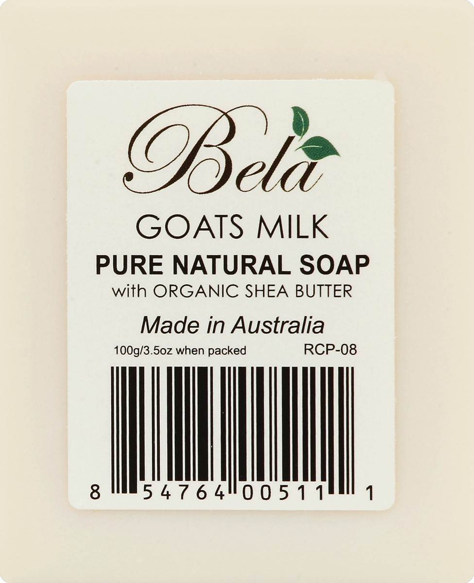 slide 4 of 5, Bela Soap, Pure Natural, With Organic Shea Butter, Goats Milk, 3.5 oz