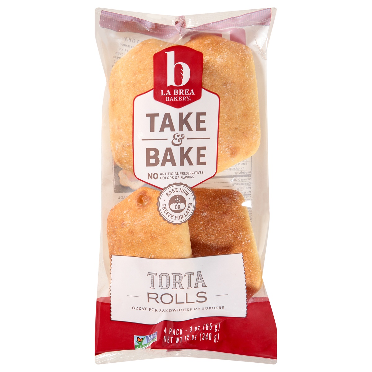 slide 1 of 1, La Brea Bakery Take & Bake 4 Pack Torta Rolls 4 ea, 12 oz