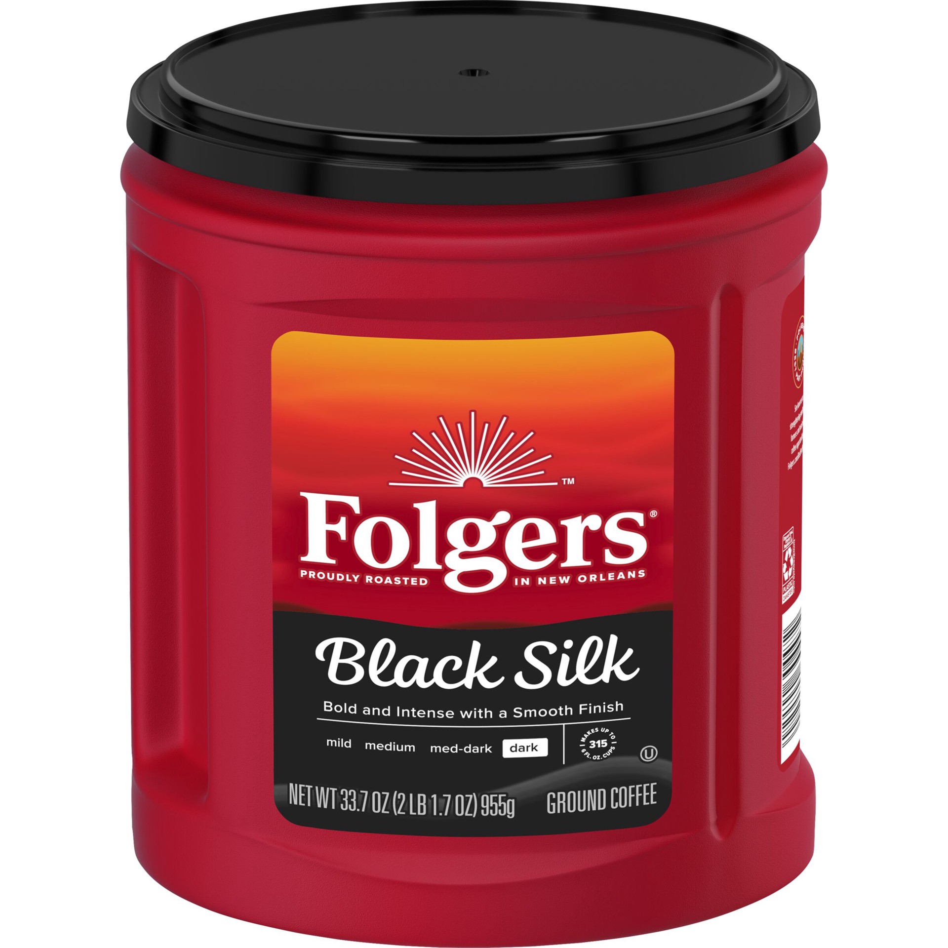 slide 4 of 5, Folgers Coffee, Black Silk, 33.7 oz