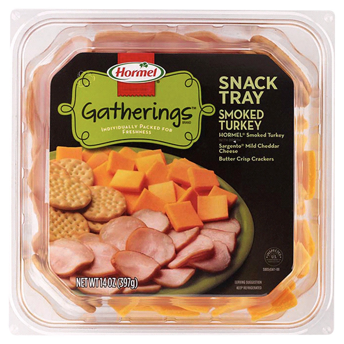slide 1 of 5, HORMEL GATHERINGS Snack Tray Turkey and Cheese, 14 oz