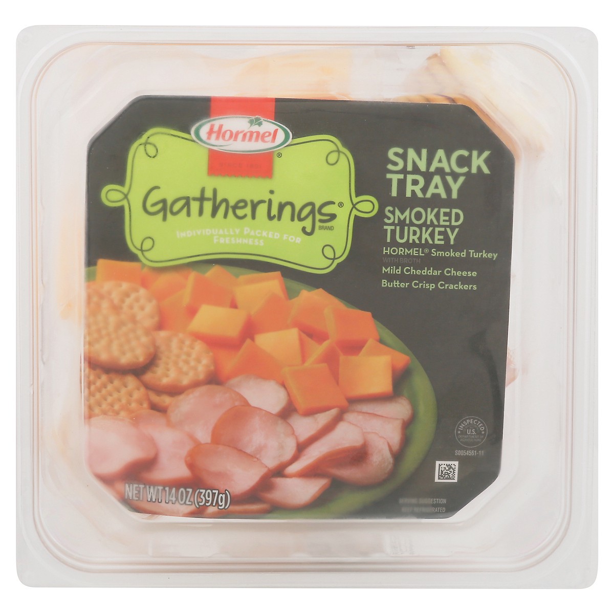 slide 1 of 1, Hormel GATHERINGS Snack Tray Turkey and Cheese, 14 oz