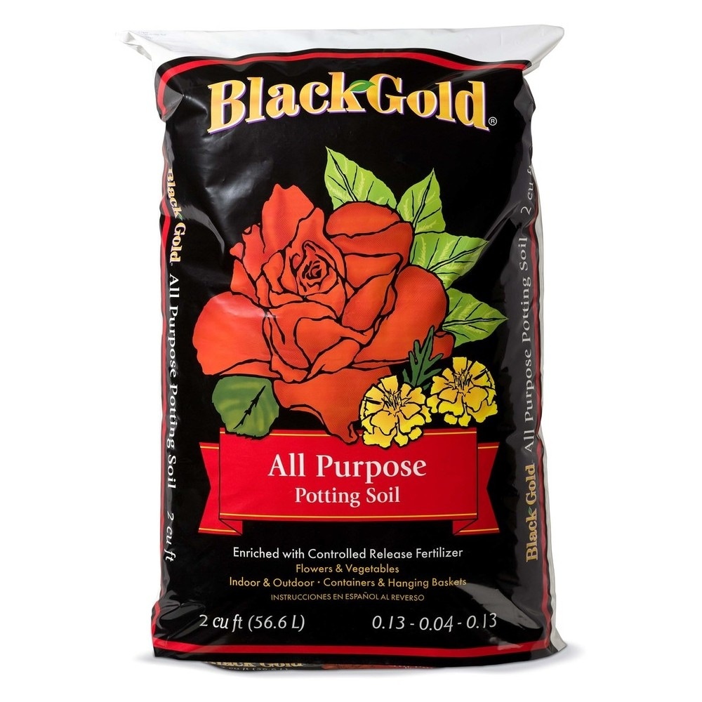 slide 1 of 1, Black Gold All-Purpose Potting Soil With Controlled Release Fertilizer - 2 Cubic Feet, 2 cu ft