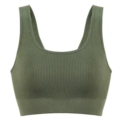 Dip Seamless Ribbed Olive Bralette