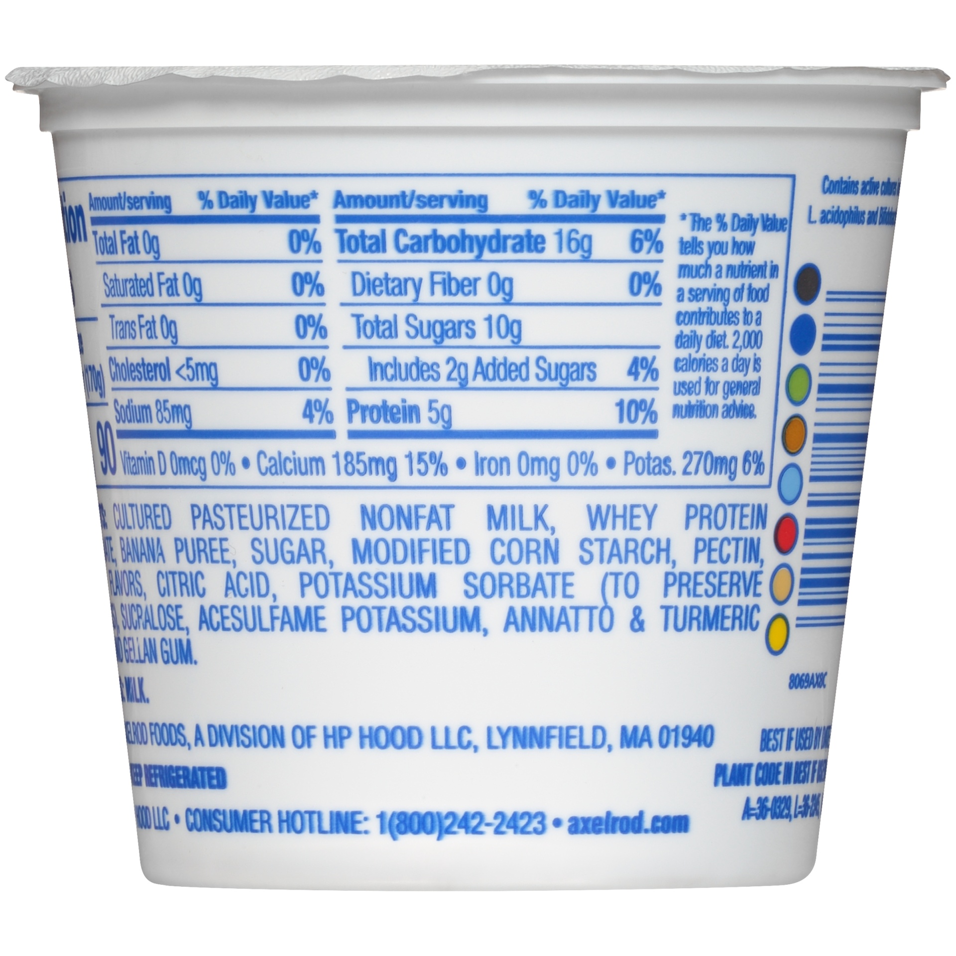 slide 2 of 7, Axelrod Fat Free Banana Creme Yogurt, 6 oz