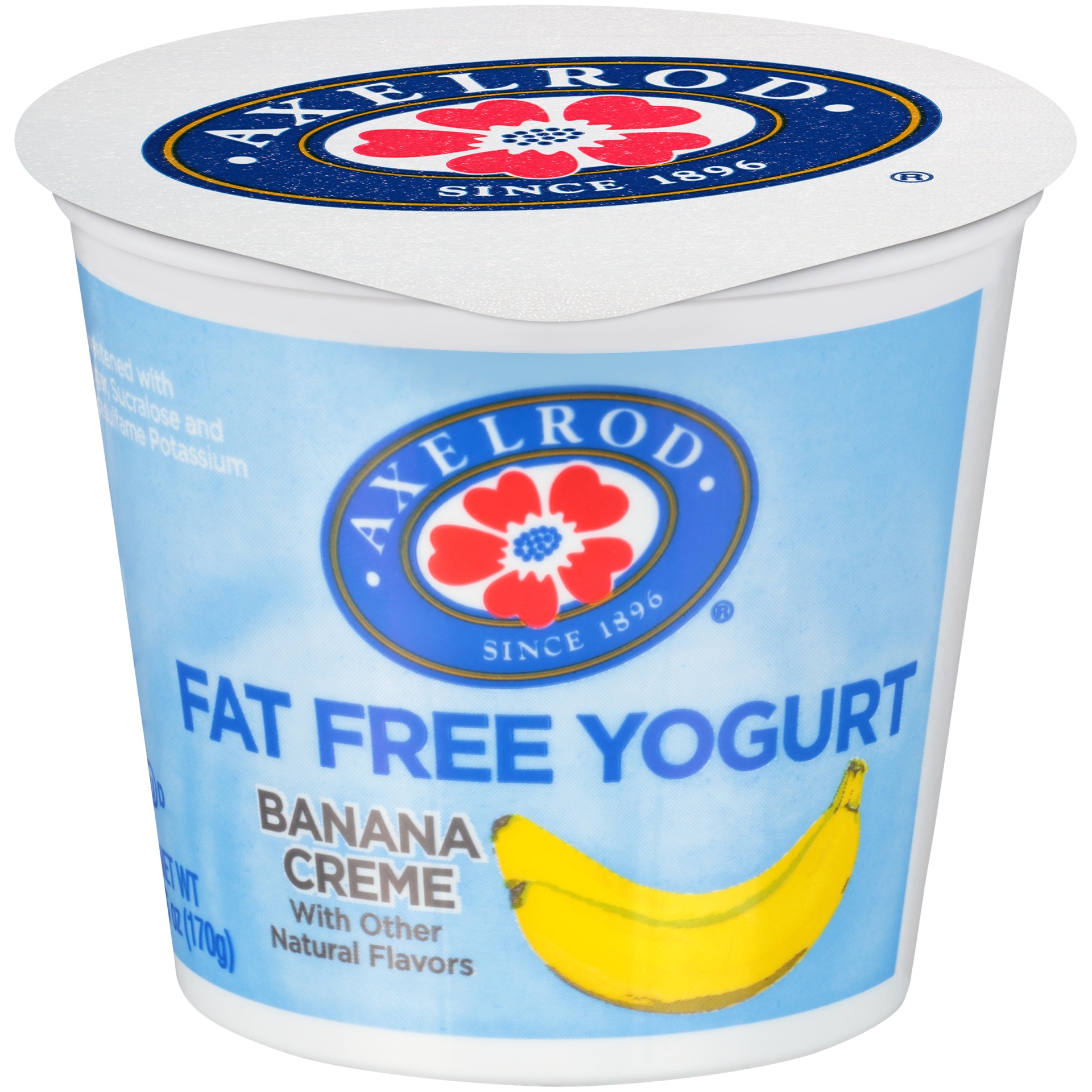 slide 1 of 7, Axelrod Fat Free Banana Creme Yogurt, 6 oz