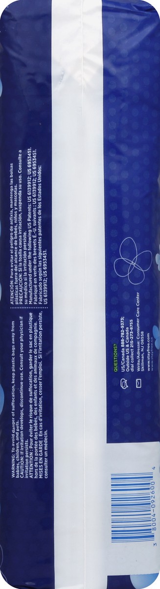 slide 2 of 8, Stayfree Pads 48 ea, 48 ct
