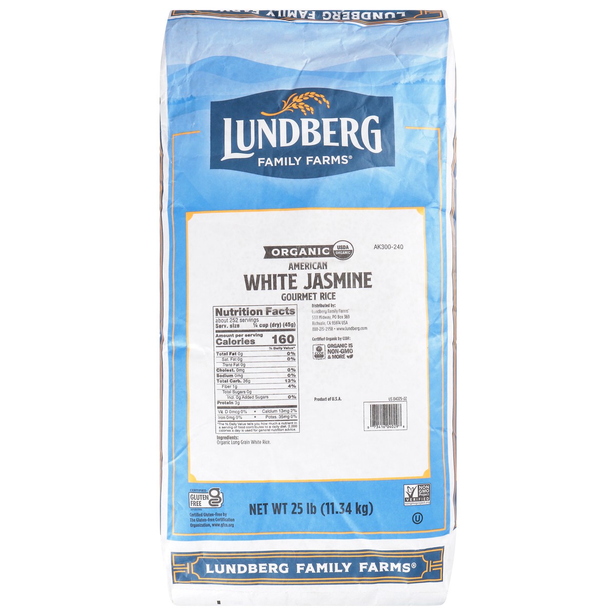 slide 1 of 13, Lundberg Family Farms American White Jasmine Organic Gourmet Rice 25 lb, 25 lb