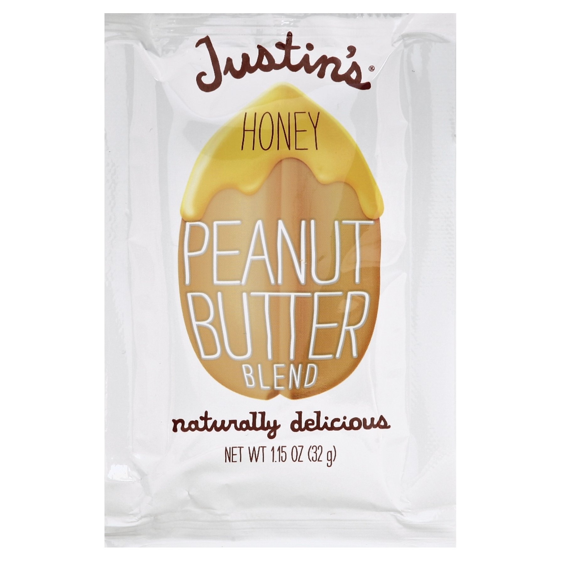 slide 1 of 1, Justin's Honey Peanut Butter Blend Squeeze Pack, 1.15 oz