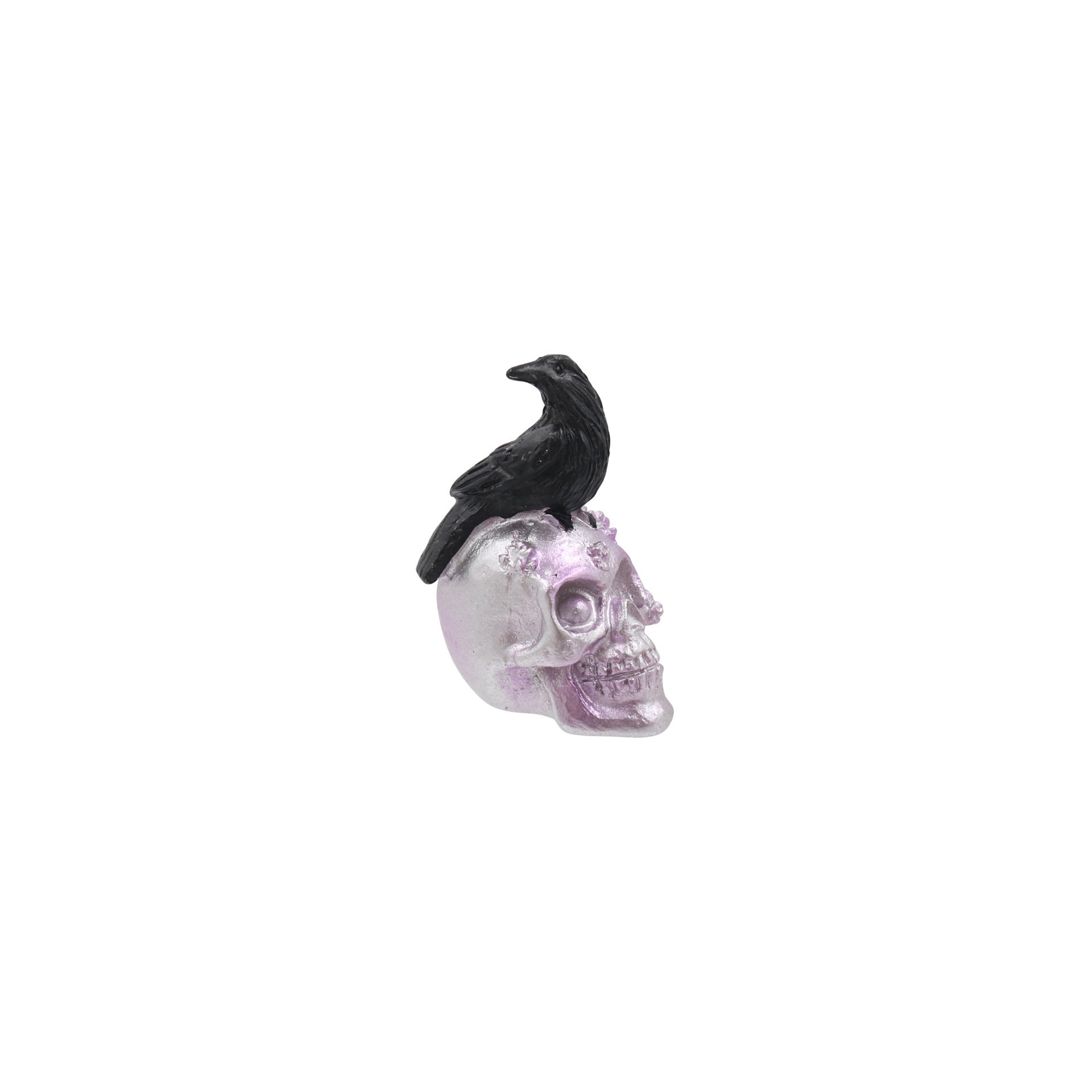 slide 3 of 4, Mini Raven On Skull By Ashland, 1.9 in x 1.2 in