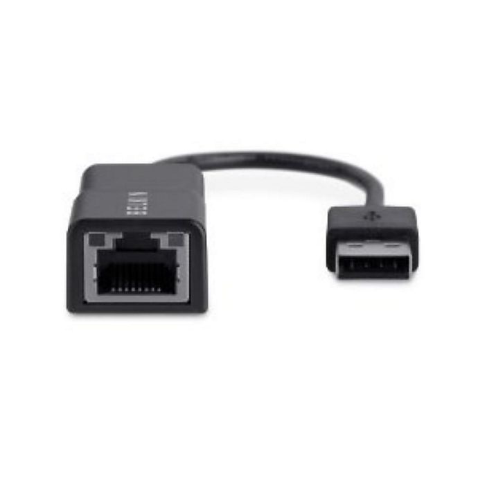 slide 1 of 1, Belkin USB 2.0 Ethernet Adapter - Black, 1 ct