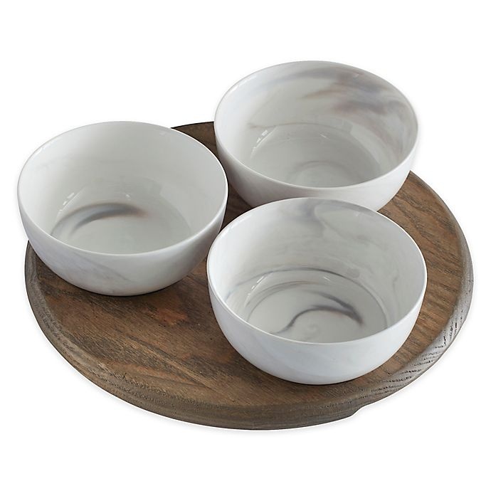 slide 1 of 4, Artisanal Kitchen Supply Wood Dip Server - Grey, 3 ct