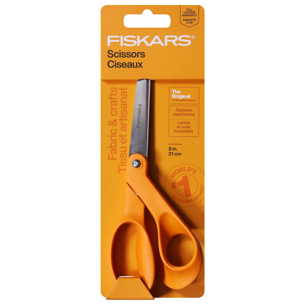 slide 1 of 11, Fiskars Premier 8" Bent Orange Scissors, 8 in
