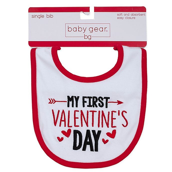 slide 1 of 1, babyGEAR My First Valentine's Day Bib - Red'', 1 ct