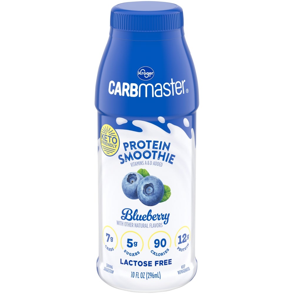 slide 1 of 1, Kroger Protein Smoothie Lactose Free Blueberry, 10 fl oz