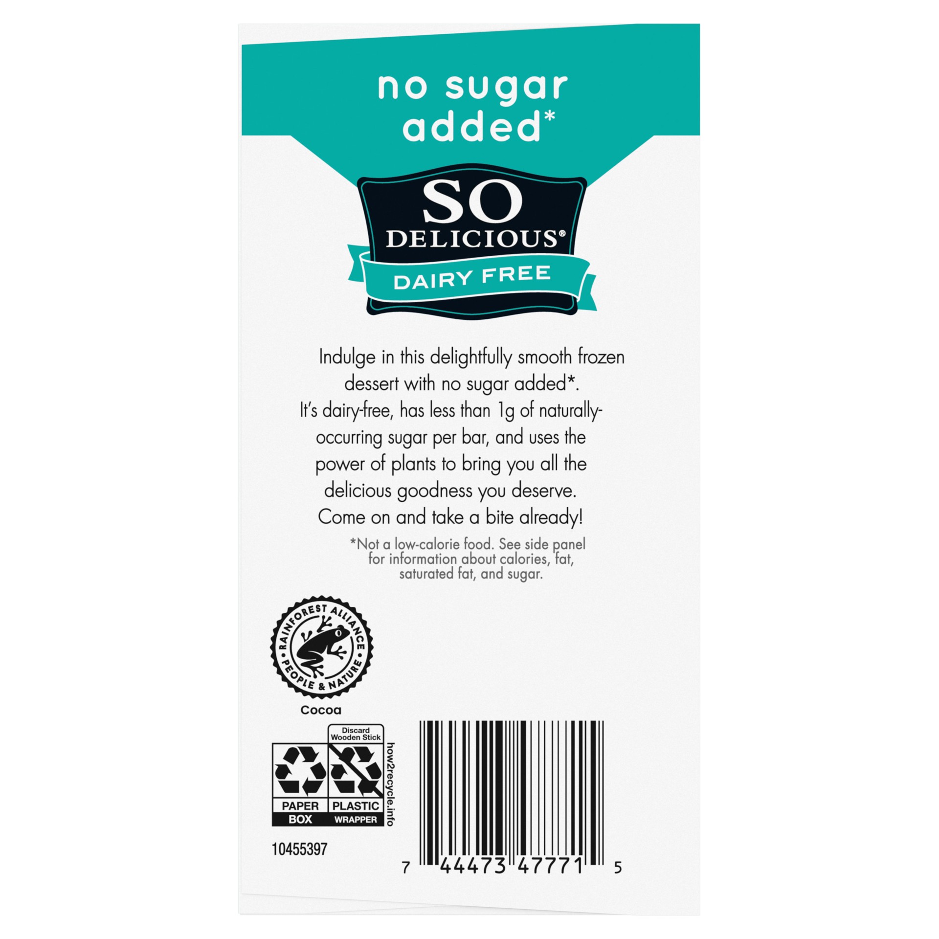 slide 3 of 5, So Delicious No Sugar Added Vanilla Bean Coconut Milk Frozen Dessert Bar, 4 Count, 4 ct