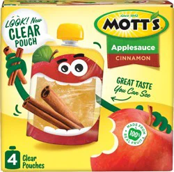 Mott's Cinnamon Applesauce, 4 count - 3.2 oz pouches