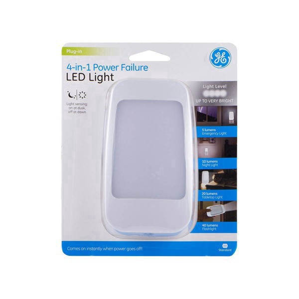 slide 20 of 80, GE Plug-In Rechargeable 4-in-1 Power Failure Night Light 1 ea, 1 ct