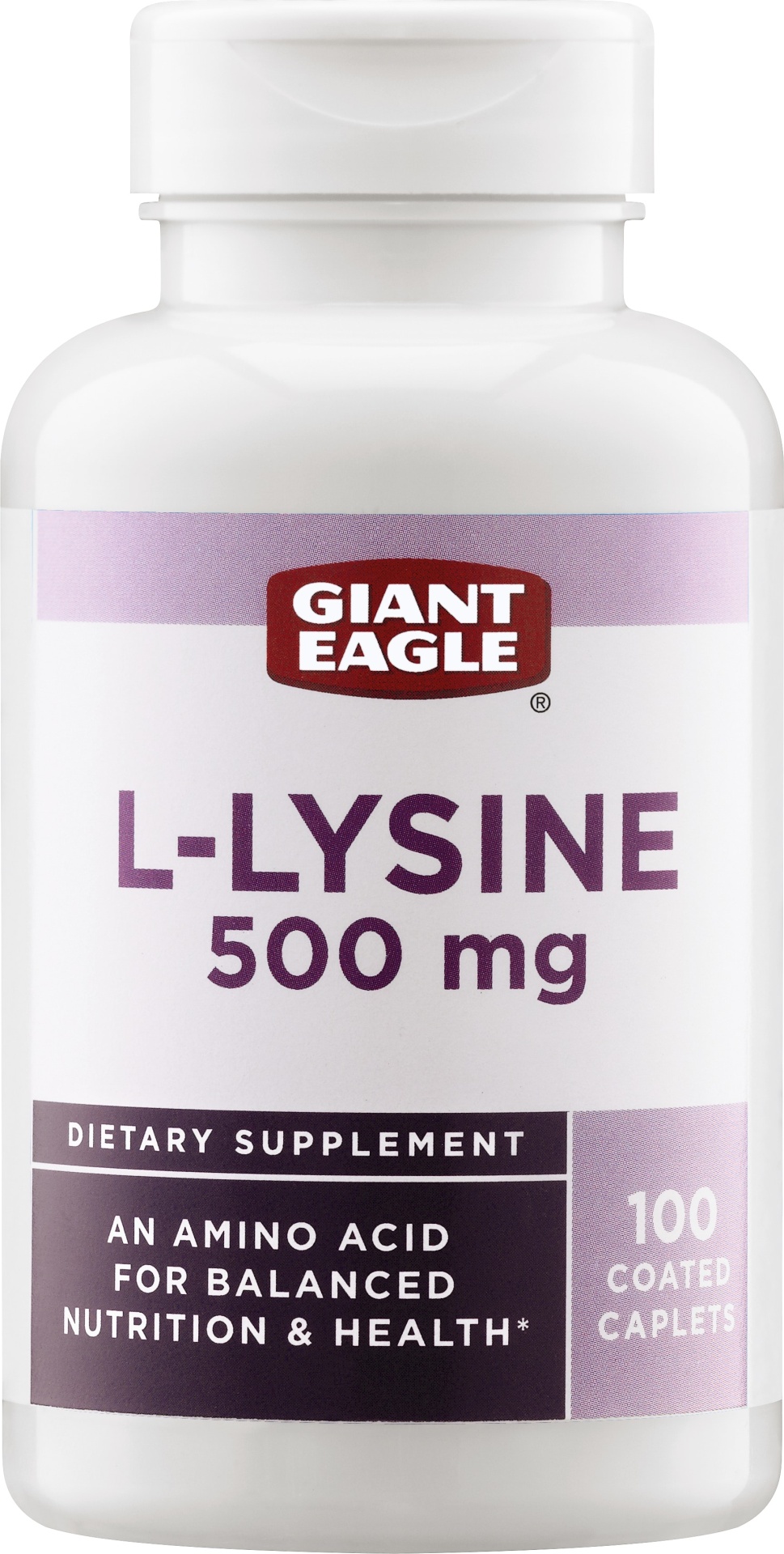 slide 1 of 1, Giant Eagle L-Lysine, 100 Coated Caplets, 100 ct