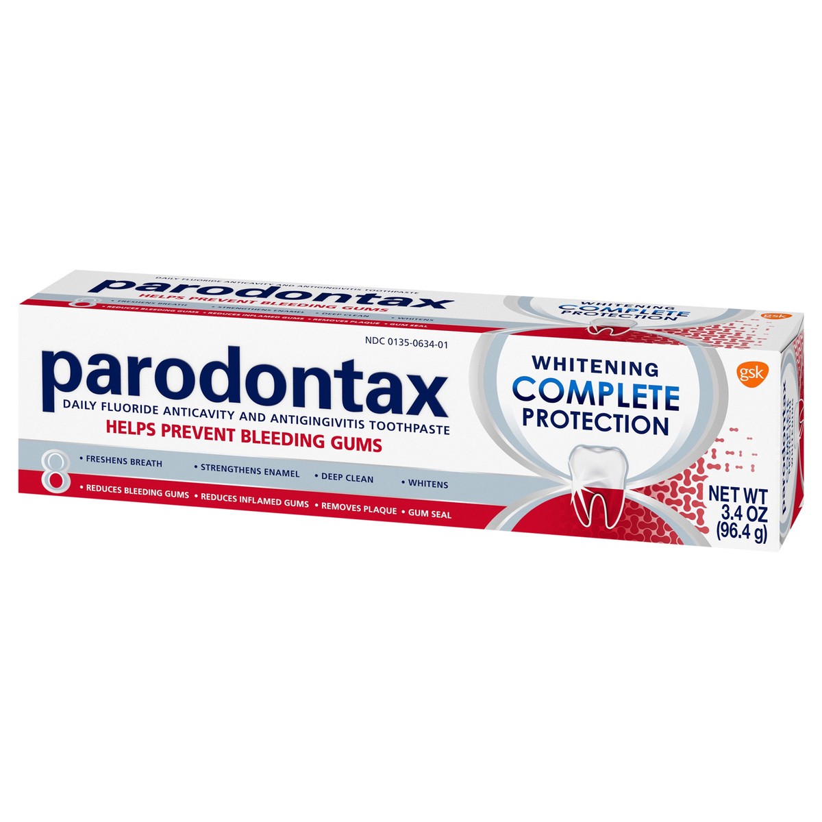 slide 7 of 9, Parodontax Complete Protection Teeth Whitening Toothpaste for Bleeding Gums, 3.4 Ounce, 3.4 oz