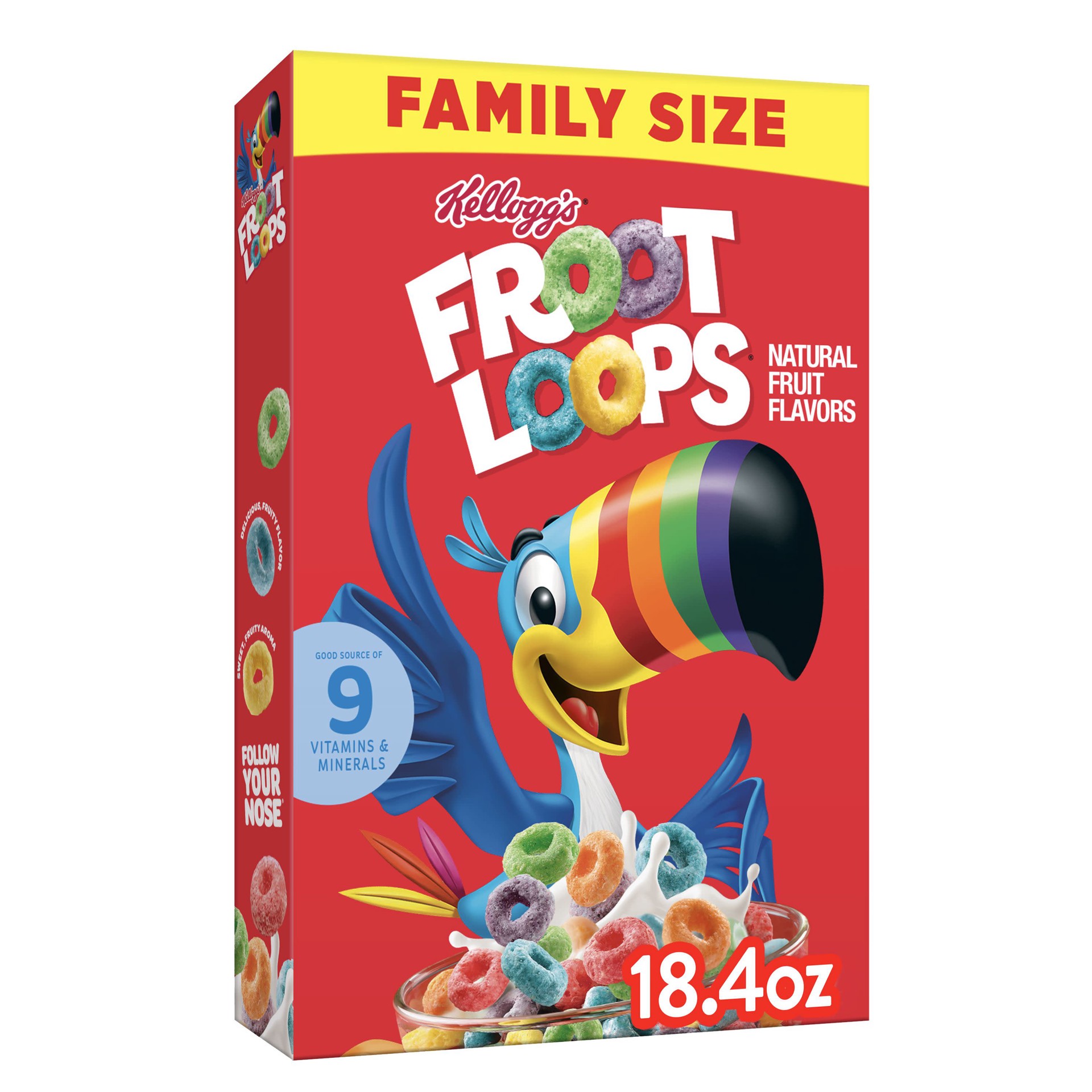 slide 1 of 31, Froot Loops Kellogg's Froot Loops Breakfast Cereal, Kids Cereal, Family Breakfast, Family Size, Original, 18.4oz Box, 1 Box, 18.4 oz