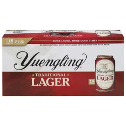 Yuengling Traditional Lager Original Amber Beer 18 - 12 fl oz Cans