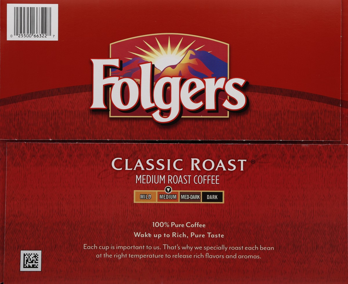 slide 2 of 6, Folgers Coffee, Medium Roast, Classic Roast, K-Cup Pods, 54 ct