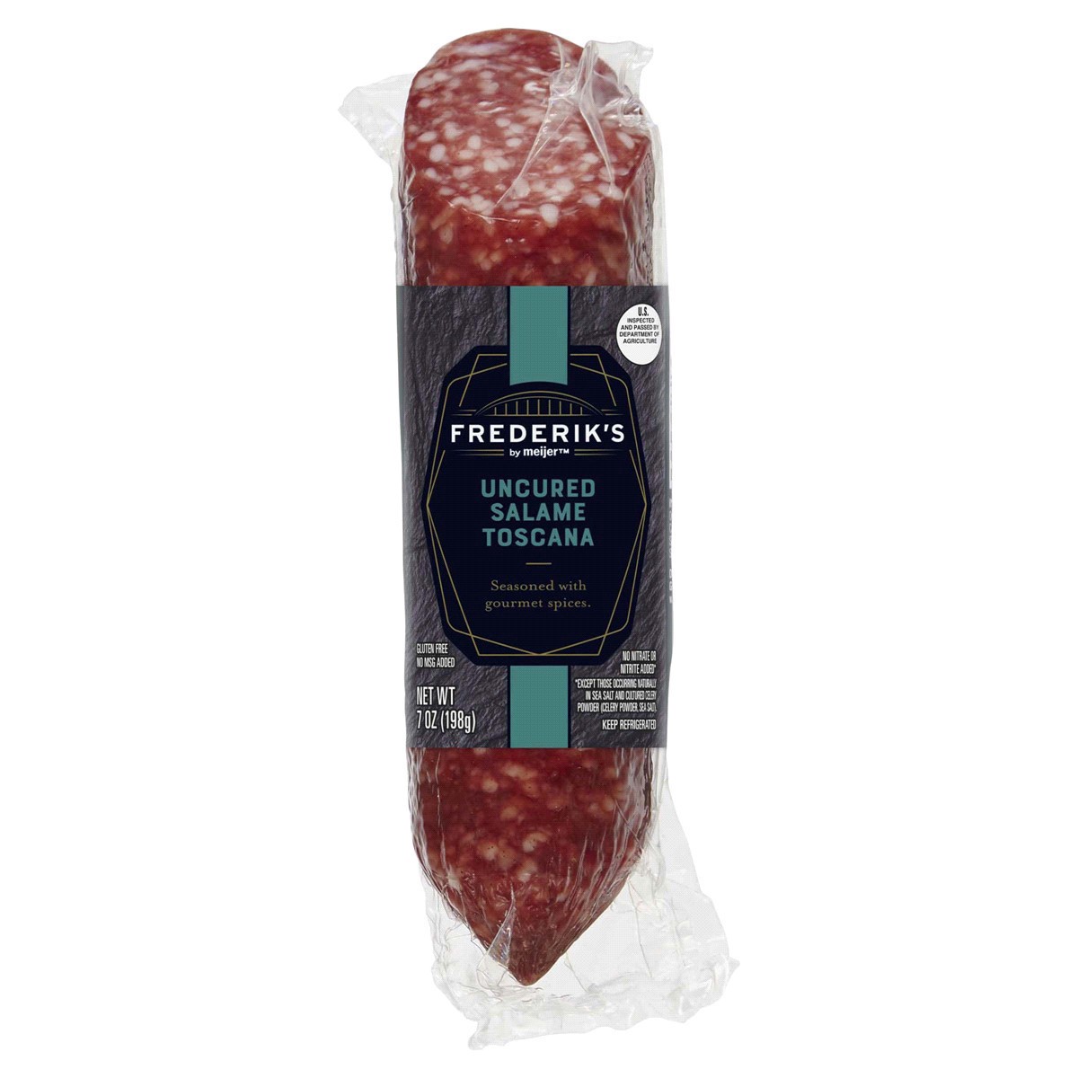 slide 1 of 9, FREDERIKS BY MEIJER Frederik's by Meijer Uncured Salame Toscana, 7 oz, 7 oz