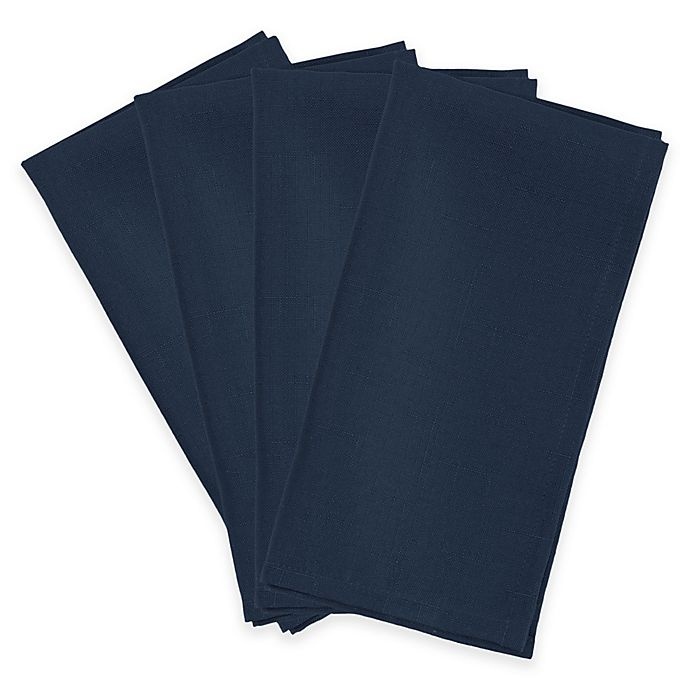 slide 1 of 1, Basics Napkins - Navy, 4 ct