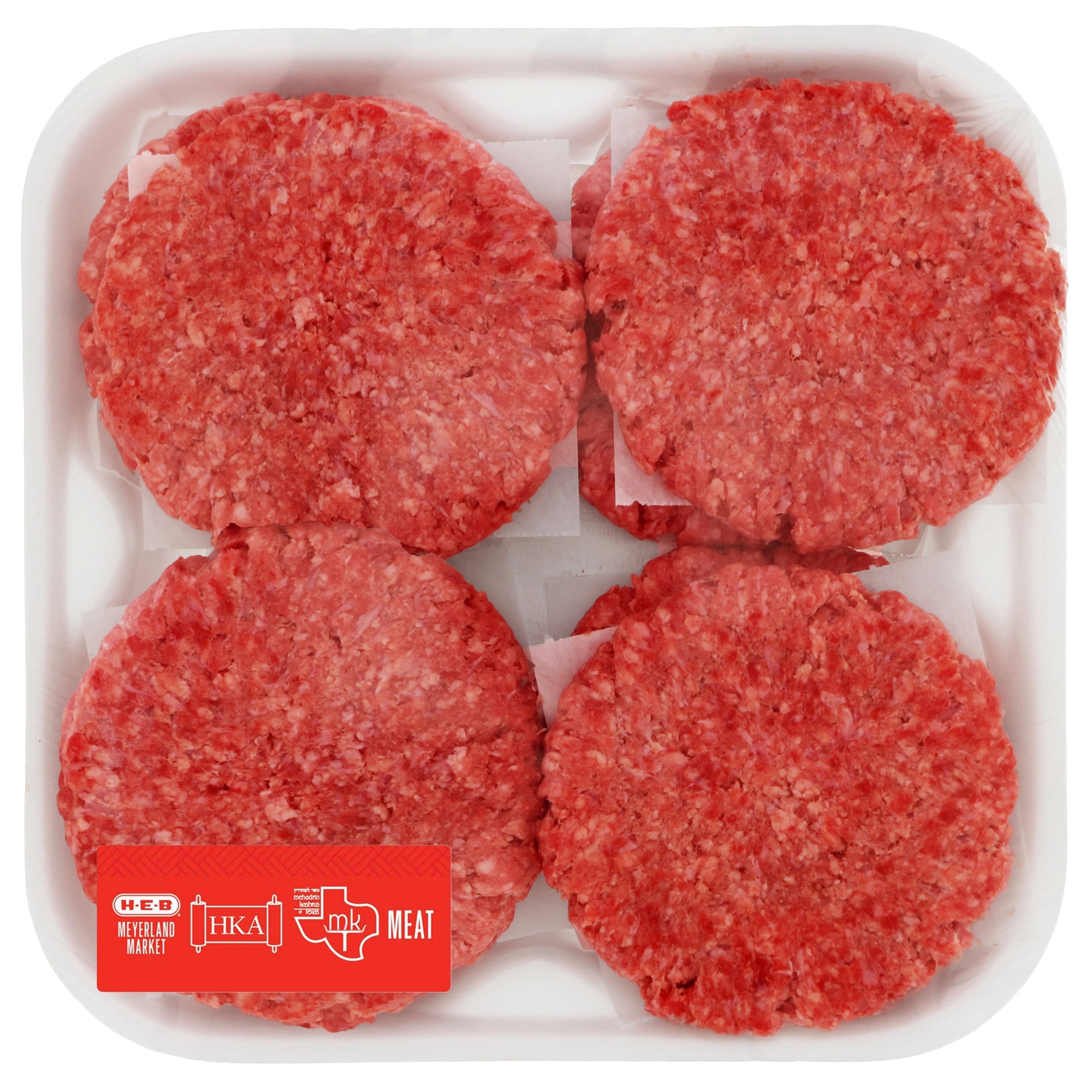 slide 1 of 1, H-E-B Kosher Ground Beef Chuck Patties 80% Lean, Value Pack, per lb