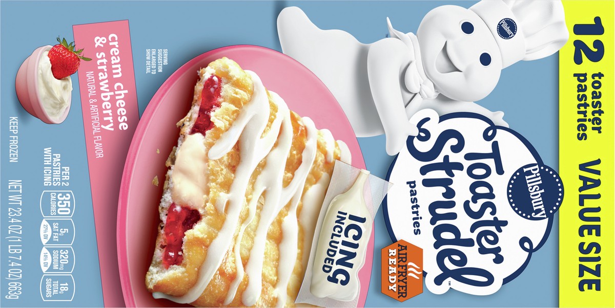 slide 2 of 8, Toaster Strudel Pastries, Cream Cheese & Strawberry, 12 ct, 23.4 oz