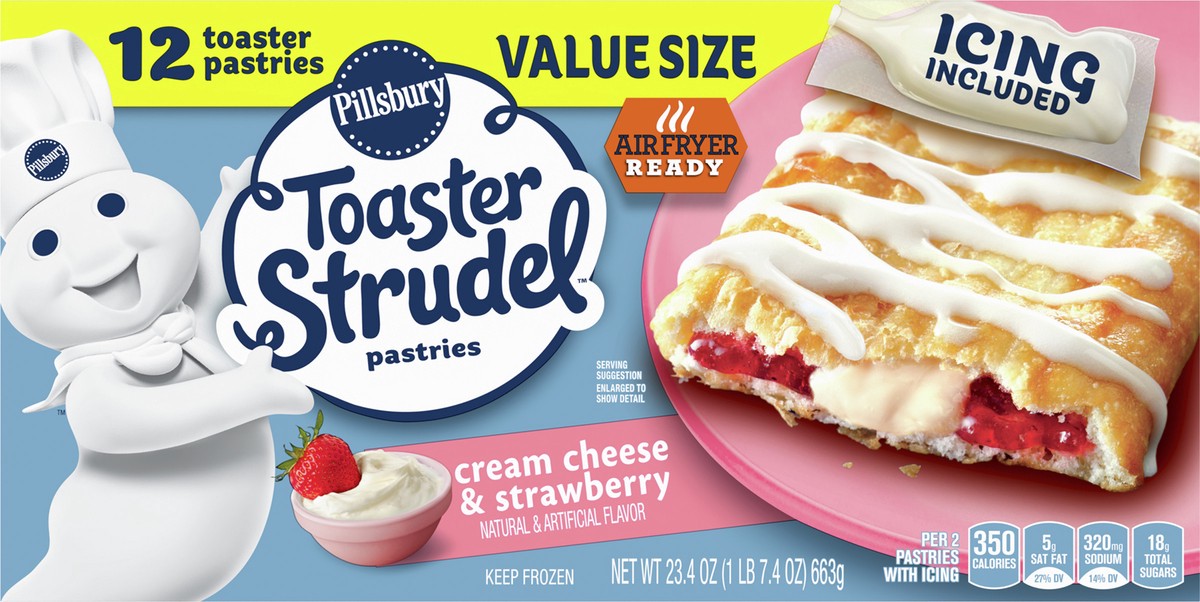 slide 3 of 8, Toaster Strudel Pastries, Cream Cheese & Strawberry, 12 ct, 23.4 oz