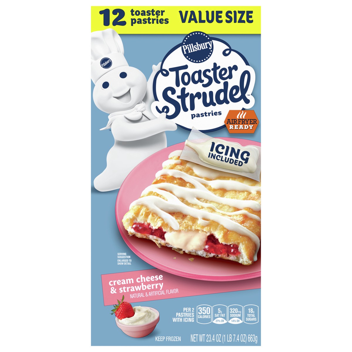 slide 1 of 8, Toaster Strudel Pastries, Cream Cheese & Strawberry, 12 ct, 23.4 oz