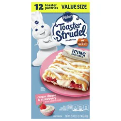 Pillsbury Cream Cheese and Strawberry Toaster Strudel Frozen Pastries Value Size, 12 ct / 1.95 oz