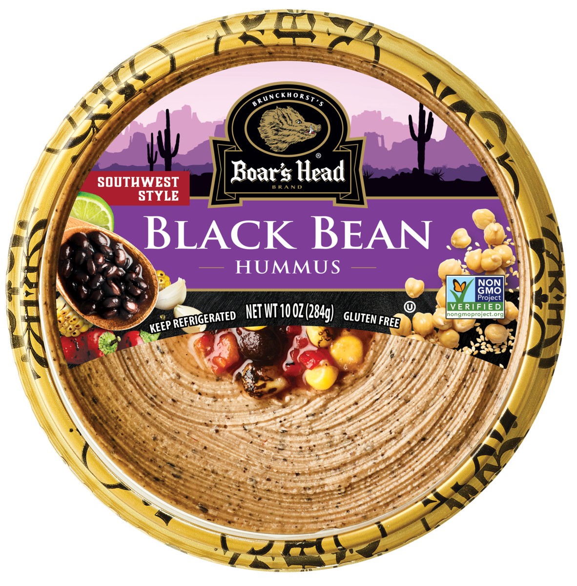 slide 1 of 9, Boar's Head Southwestern Style Black Bean Hummus, 10 oz