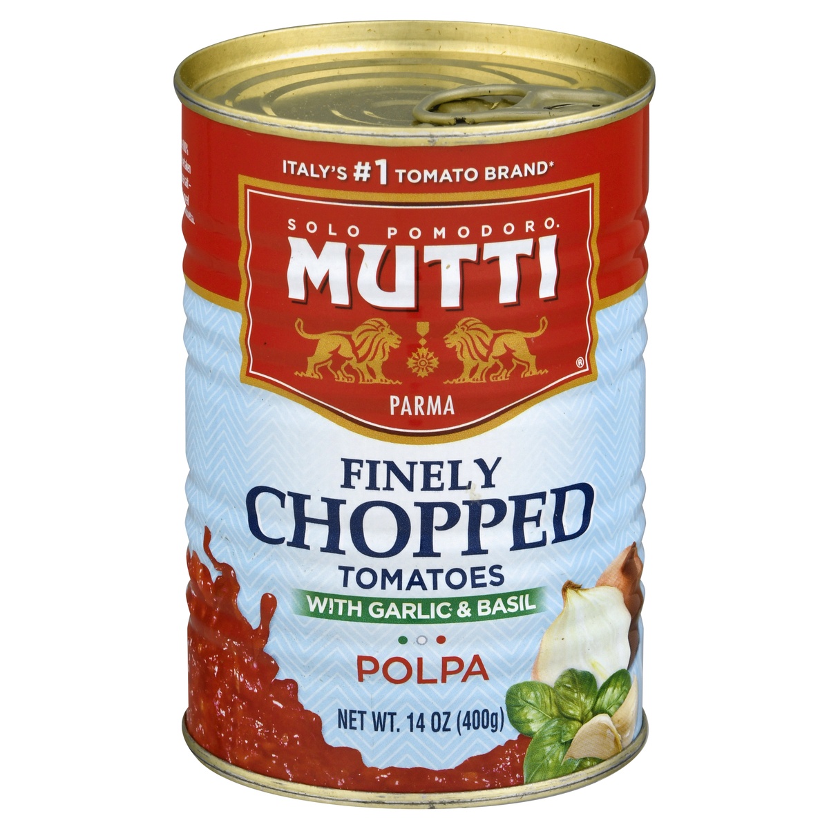 slide 1 of 1, Mutti Finely Chopped Tomatoes Onion Garlic & Basil, 14 oz