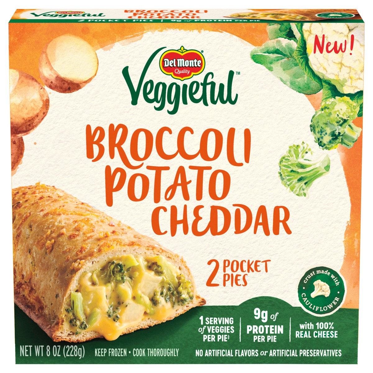 slide 1 of 1, Veggieful Broccoli Potato Cheddar Pocket Pies 2 2 ea Box,