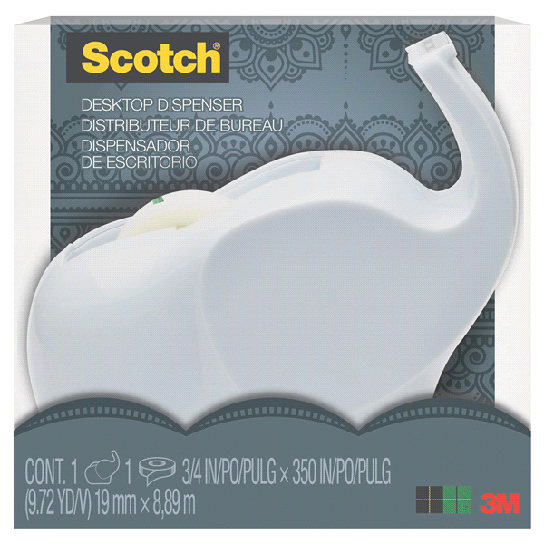 slide 1 of 2, Scotch Desktop Tape Dispenser, Elephant Dispenser, 1 ct