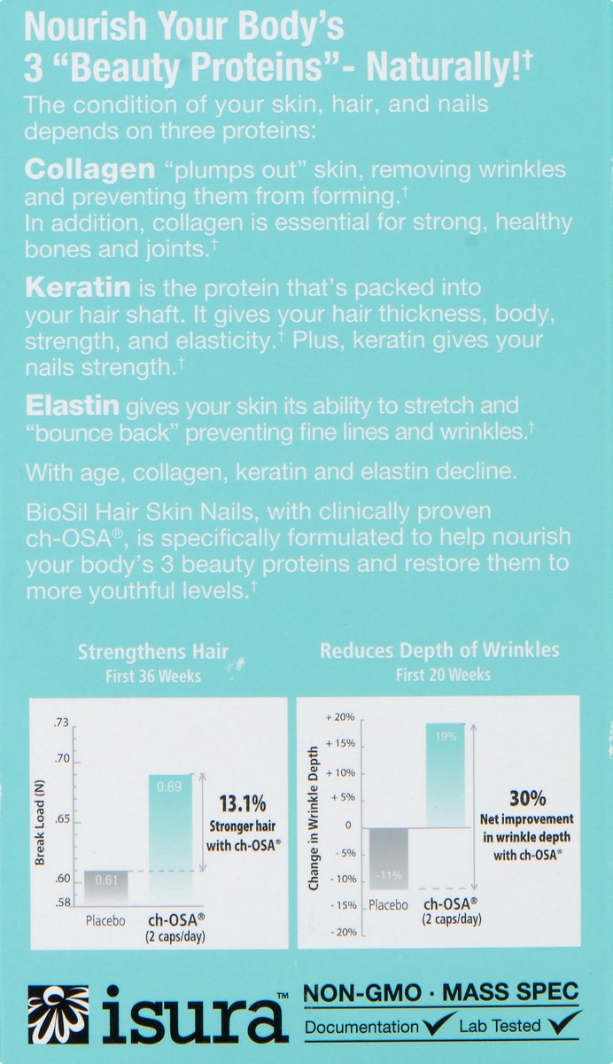 slide 2 of 12, BioSil Skin, Hair & Nails Vegetarian Capsules, 60 ct